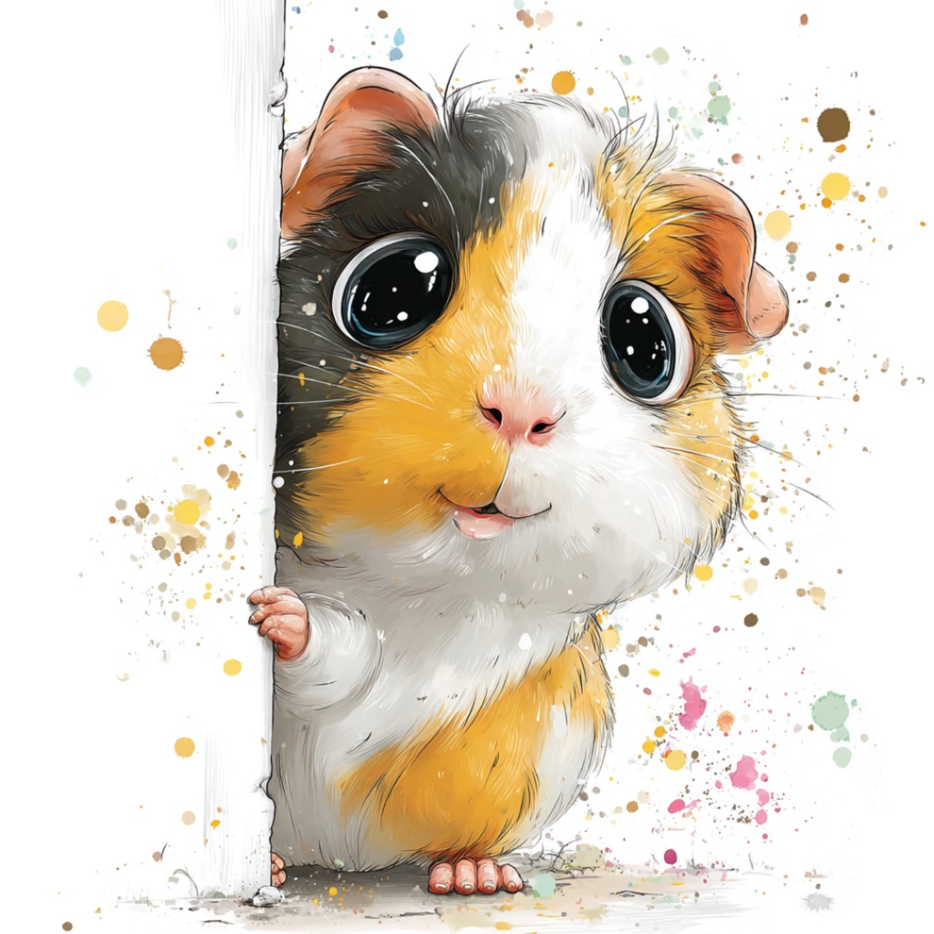 50枚のかわいい動物の覗き見クリップアート バンドル|チビ動物 イラスト セット|PNG透過