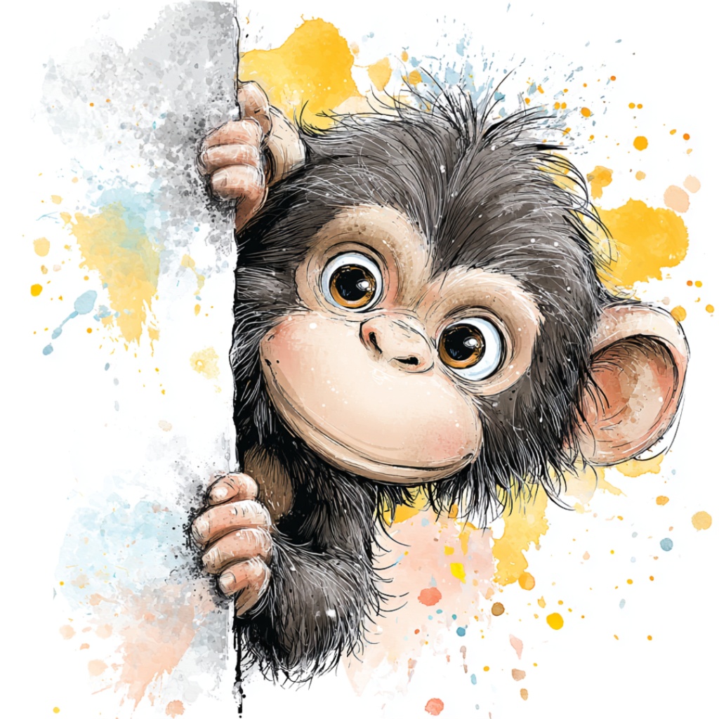 50枚のかわいい動物の覗き見クリップアート バンドル|チビ動物 イラスト セット|PNG透過