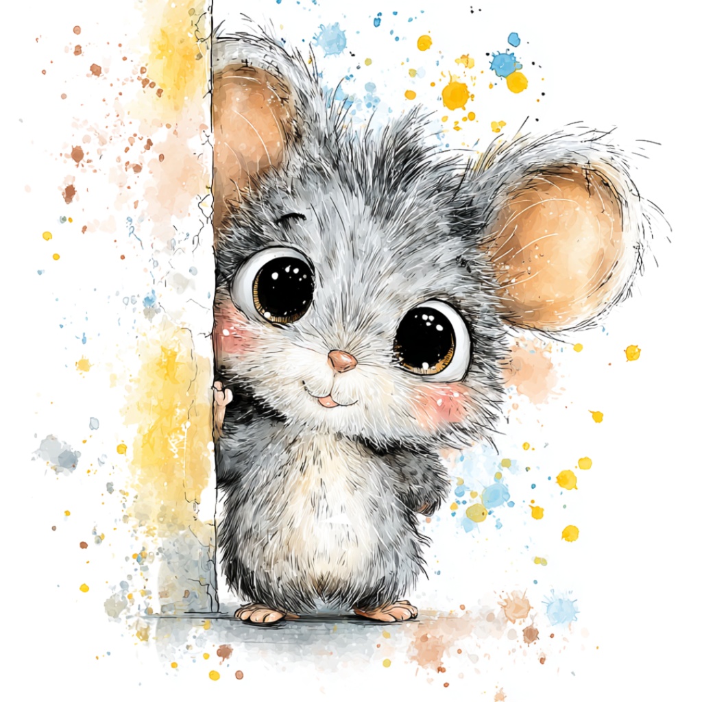 50枚のかわいい動物の覗き見クリップアート バンドル|チビ動物 イラスト セット|PNG透過