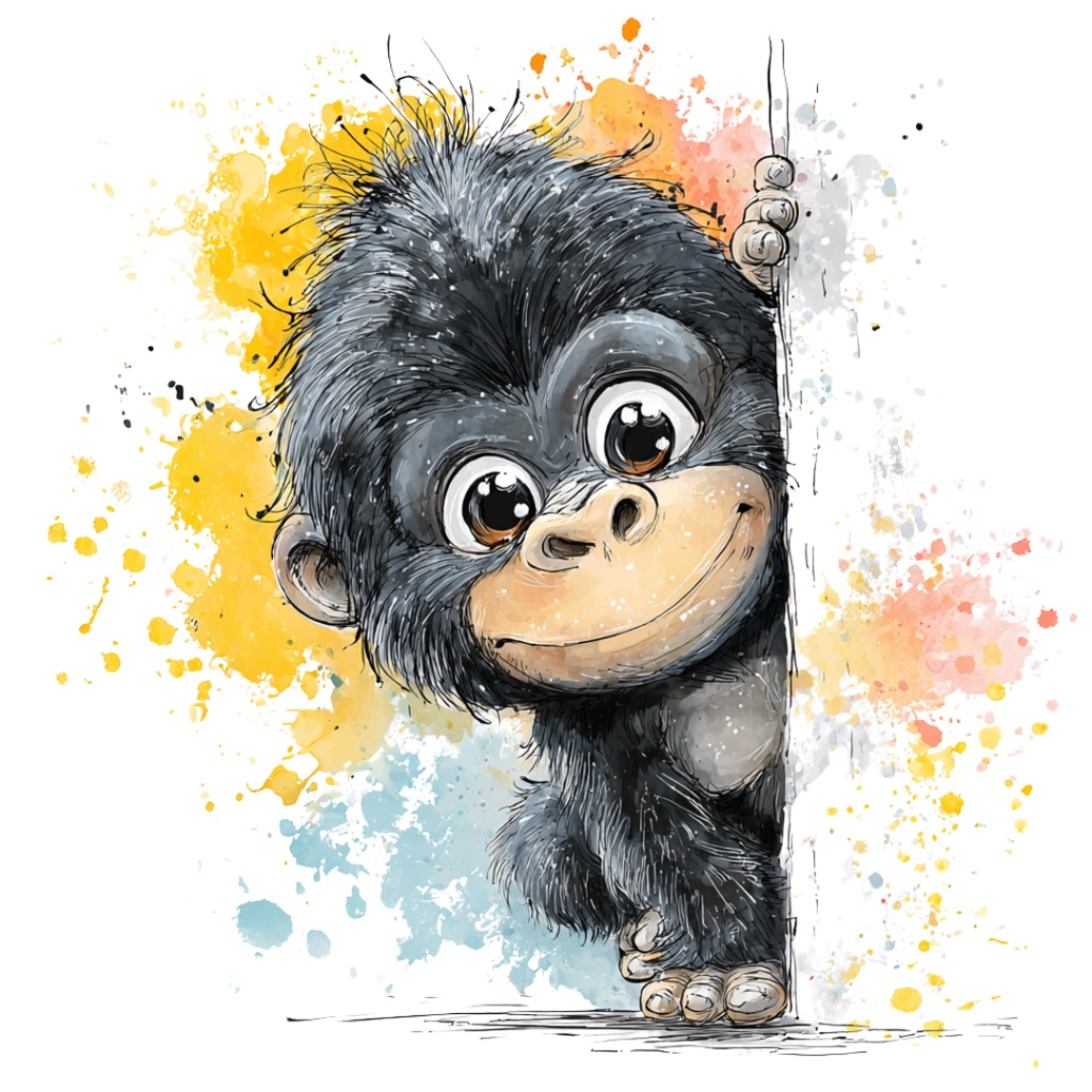 50枚のかわいい動物の覗き見クリップアート バンドル|チビ動物 イラスト セット|PNG透過