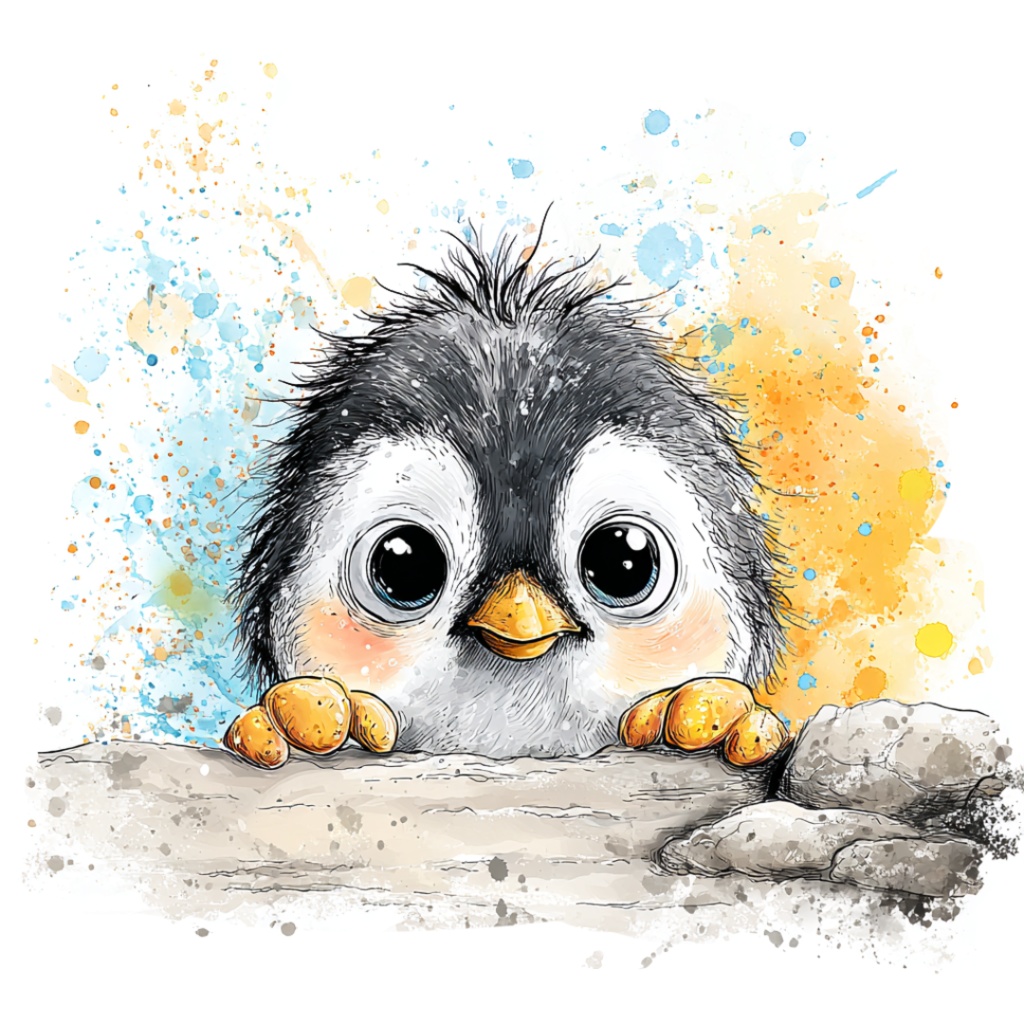 50枚のかわいい動物の覗き見クリップアート バンドル|チビ動物 イラスト セット|PNG透過