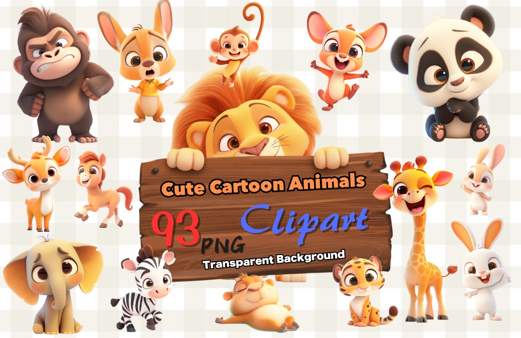 93種類のかわいい動物クリップアート素材集