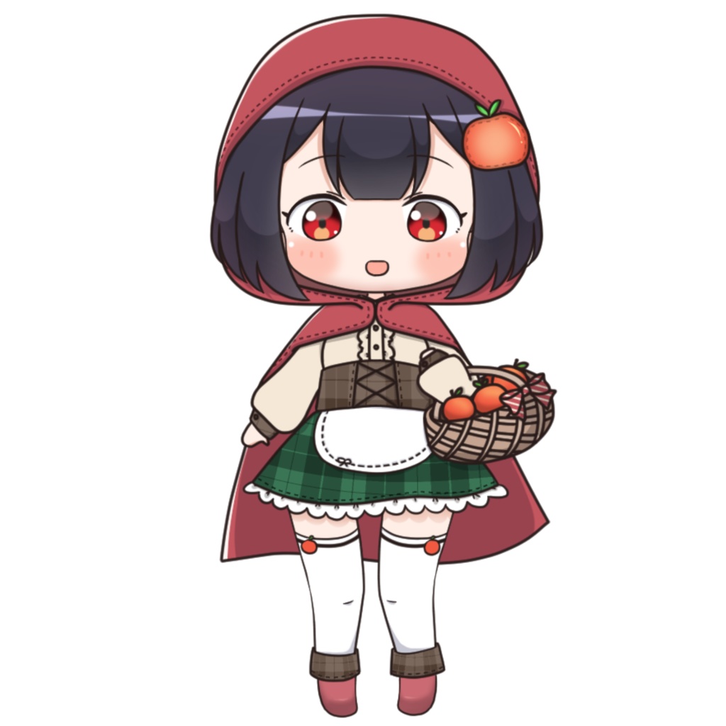 【赤ずきんりんこ誕生記念🎂✨】ぷちぷら赤ずきんりんこステッカー🍎🍏