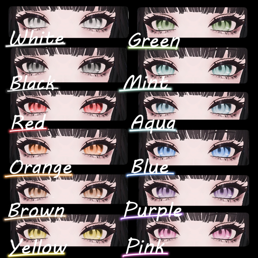 【しゅあん/Shuanちゃん 専用】Eye Texture🐾Simple Cat🐈️【単色12種/オッドアイ12種】