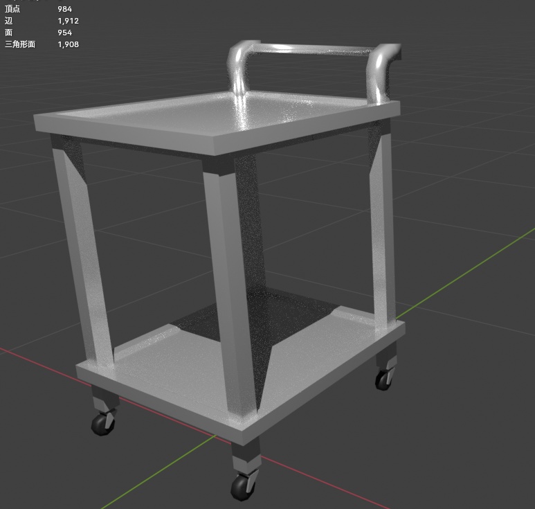 蟹鍋+ワゴン 【3Dモデル】