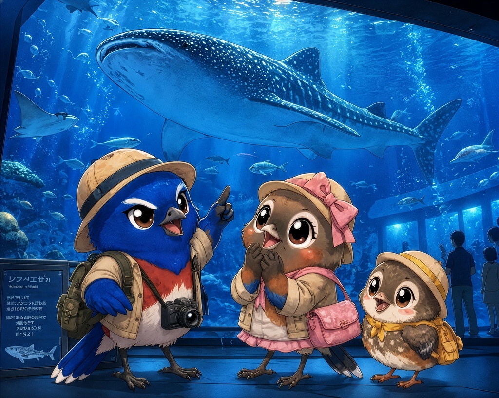 水族館を満喫！ルリカケスファミリー