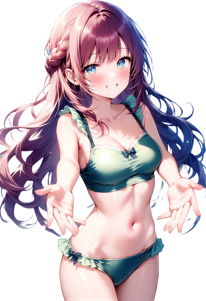 美少女　水着姿　イラスト　5点セット