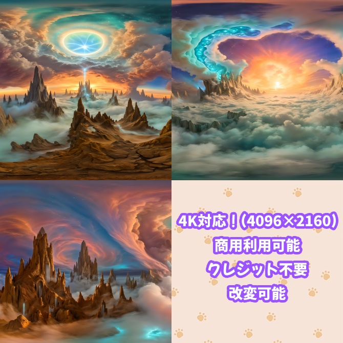 skybox - ファンタジーな山岳地帯×3 スカイボックス 4K対応/Fantastic Mountainous Area 4K