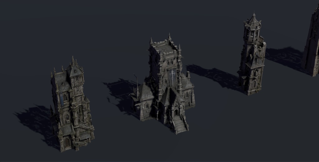 【VRChat / Unity】Dark Fantasy Building Pack|8 Models + Skybox