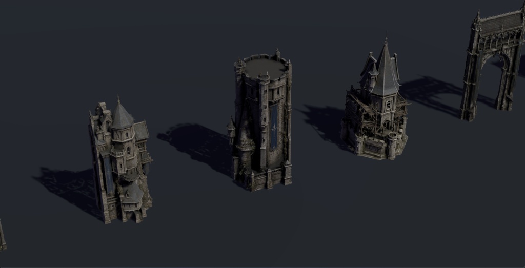 【VRChat / Unity】Dark Fantasy Building Pack|8 Models + Skybox