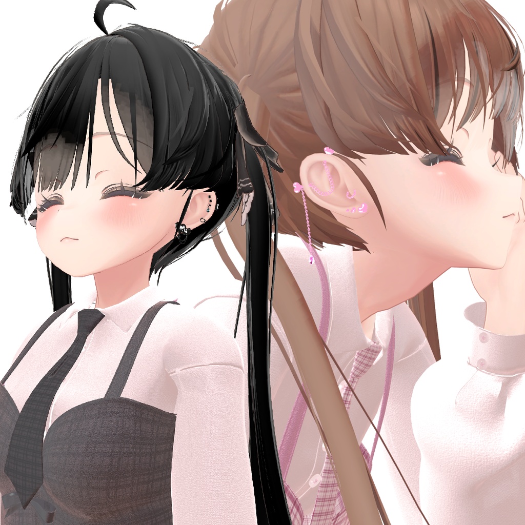 【VRC想定】Heart Earrings ♡♡♡