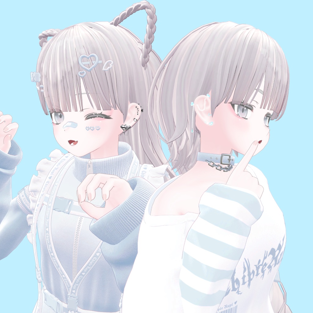 【VRC想定】Heart Earrings ♡♡♡