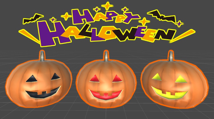 ハロウィンパンプキンセット[FBXデータファイル　3DCGオブジェクト]