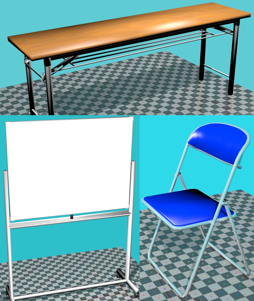 無料フリー素材 3dモデル オフィス三点セット Blendファイル 2 7 Object Crafter Booth