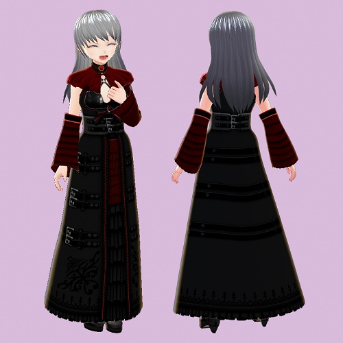【VRoidテクスチャ素材】霊装玄夢【ゴシック風コート】