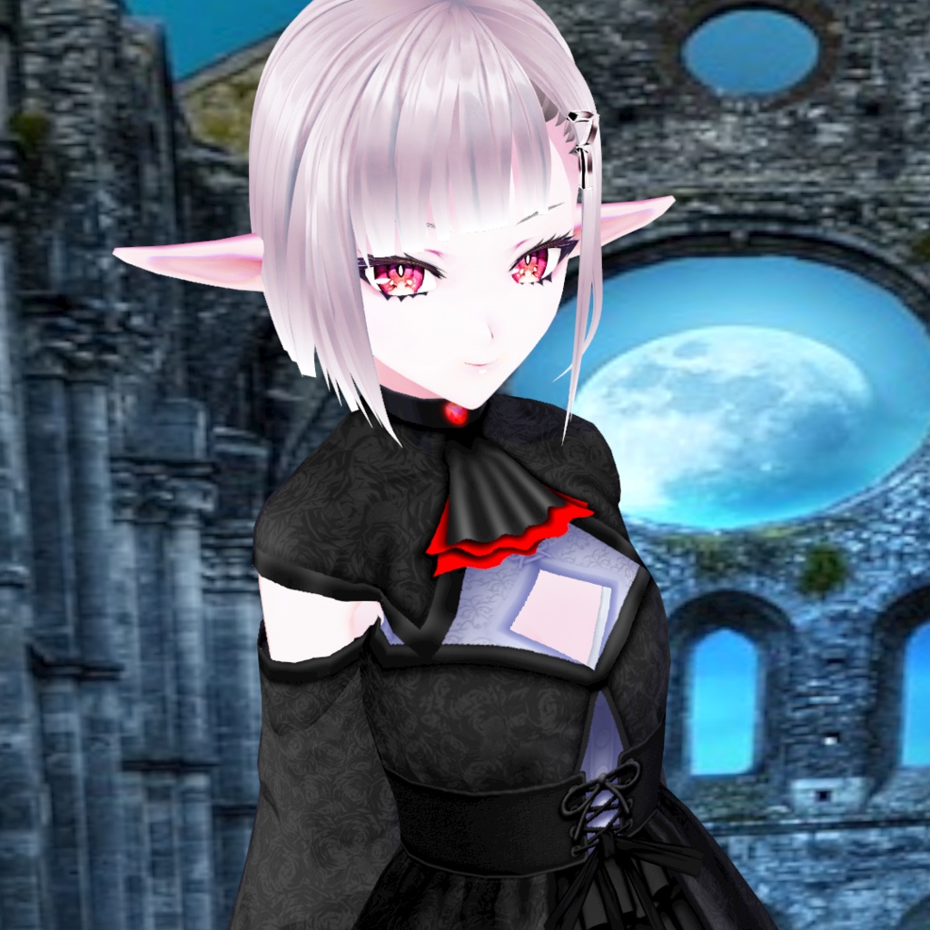 【VRoidテクスチャ素材】ゴシック風ドレス(ワンピースモデル)【熾礼】