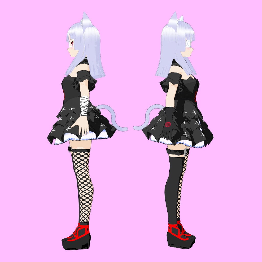【VRM】闇の魔女猫 Dark witch cat【3Dアバター】