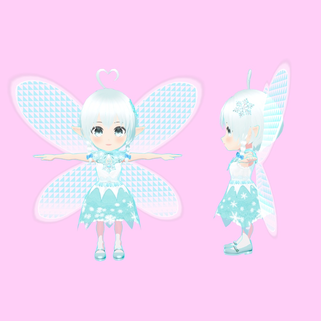 【3Dモデル】パタパタフェアリー『氷晶の欠片』【VRM】