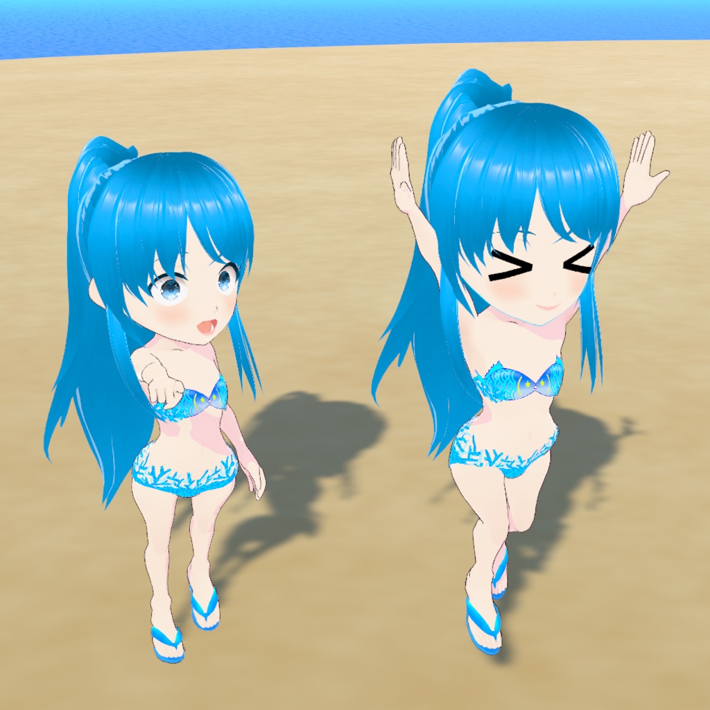 【VRoidテクスチャ素材】おさかなサンゴの水着【水着】