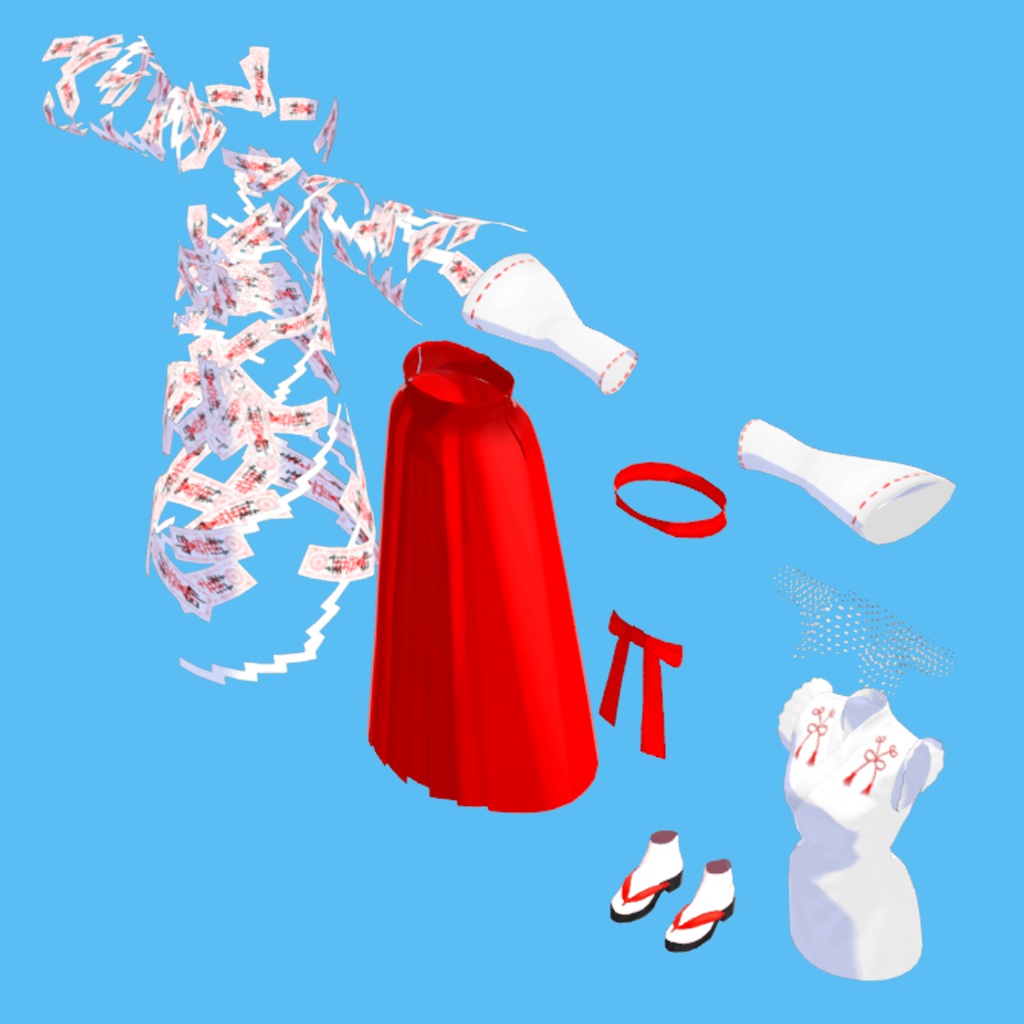 【VRoidテクスチャ素材】封印の巫女装束【巫女服】