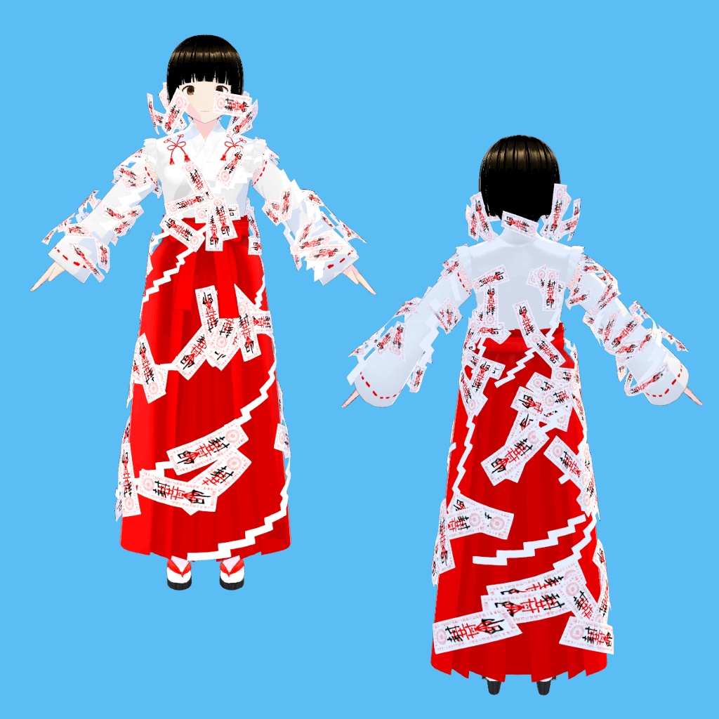 【VRoidテクスチャ素材】封印の巫女装束【巫女服】