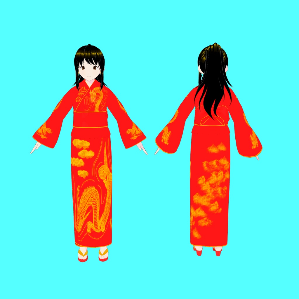 【VRoidテクスチャ素材】辰着物【干支】