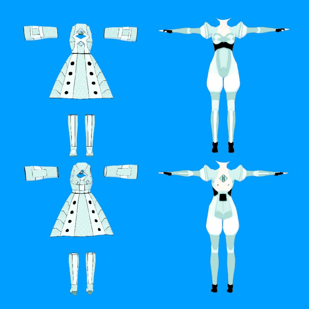 【VRoid】サイバー風素材Type3【テクスチャ素材】