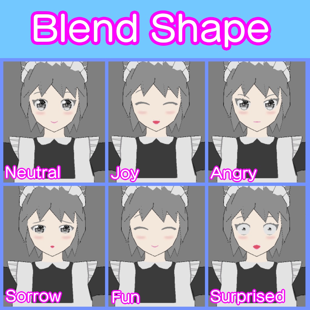 【VRM3Dモデル】ローポリ猫耳メイドさん【アバター】