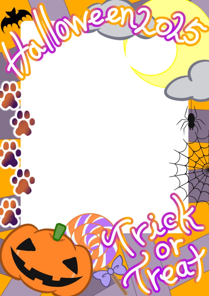 【フリー素材】ハロウィン2025年Ver.チェキ風フレーム【Vtuber向け】