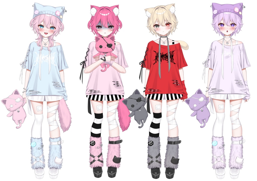 【汎用モデル】カスタムできるサブカル猫【VTS対応】