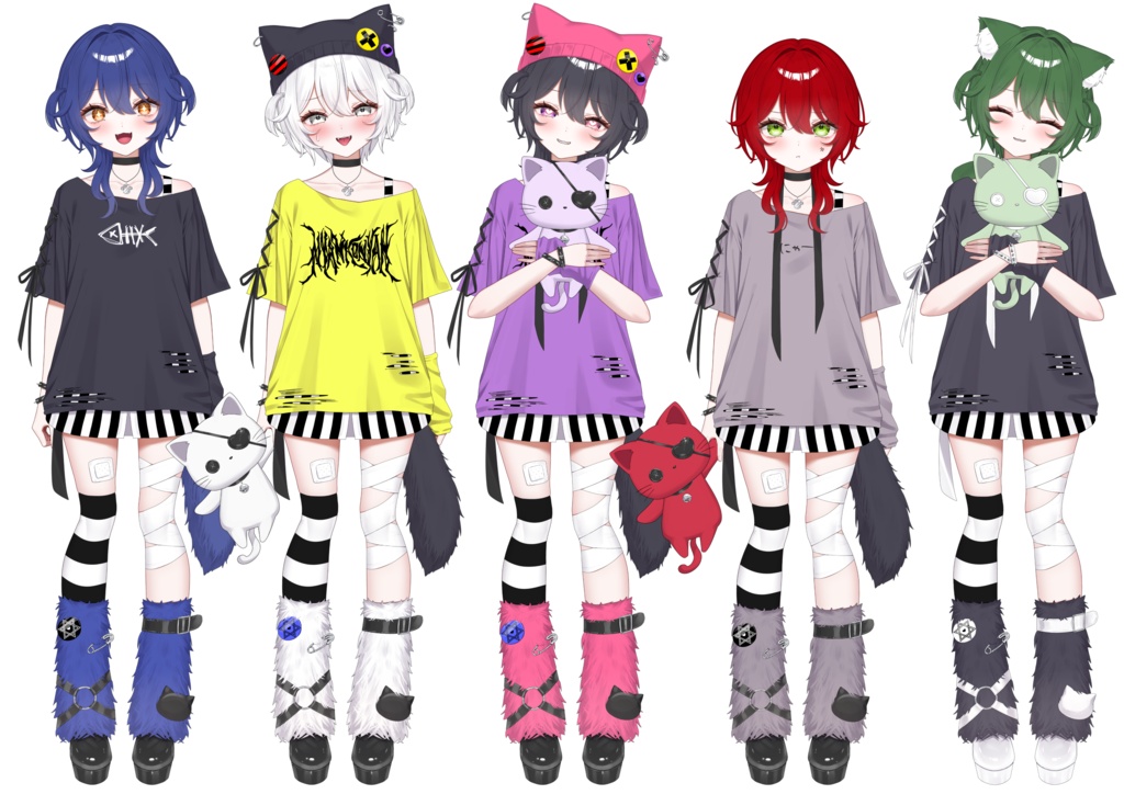 【汎用モデル】カスタムできるサブカル猫【VTS対応】