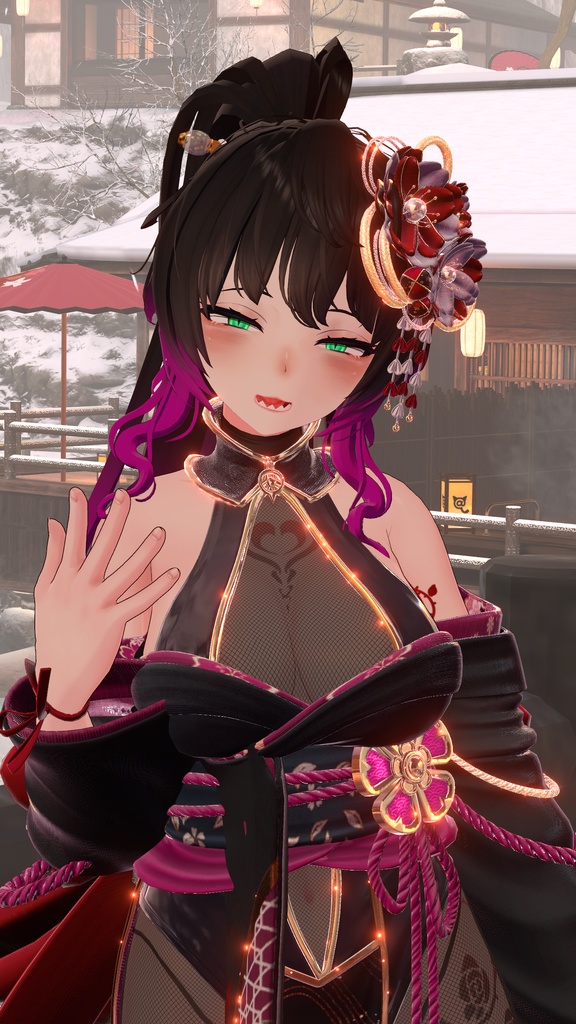 【VRC想定 3Dモデル】「新春!おへび玉かんざし」