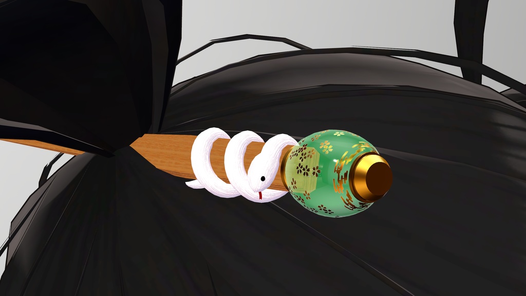 【VRC想定 3Dモデル】「新春!おへび玉かんざし」