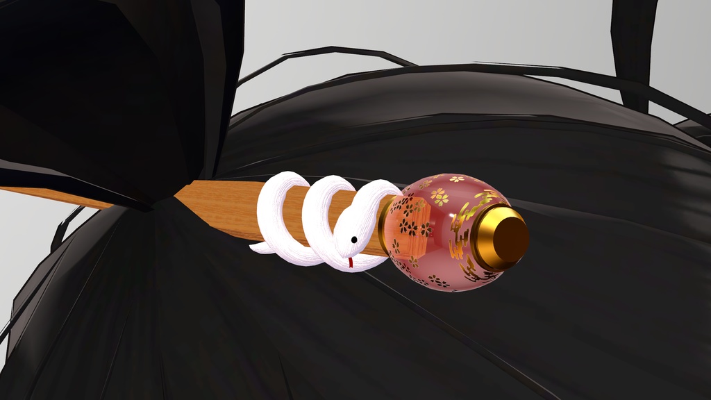 【VRC想定 3Dモデル】「新春!おへび玉かんざし」