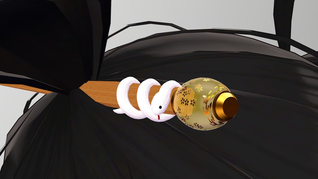 【VRC想定 3Dモデル】「新春!おへび玉かんざし」