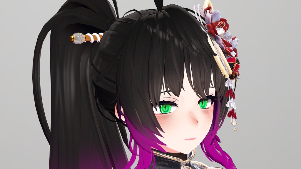 【VRC想定 3Dモデル】「新春!おへび玉かんざし」