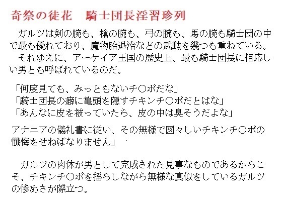 奇祭の徒花　騎士団長淫習珍列