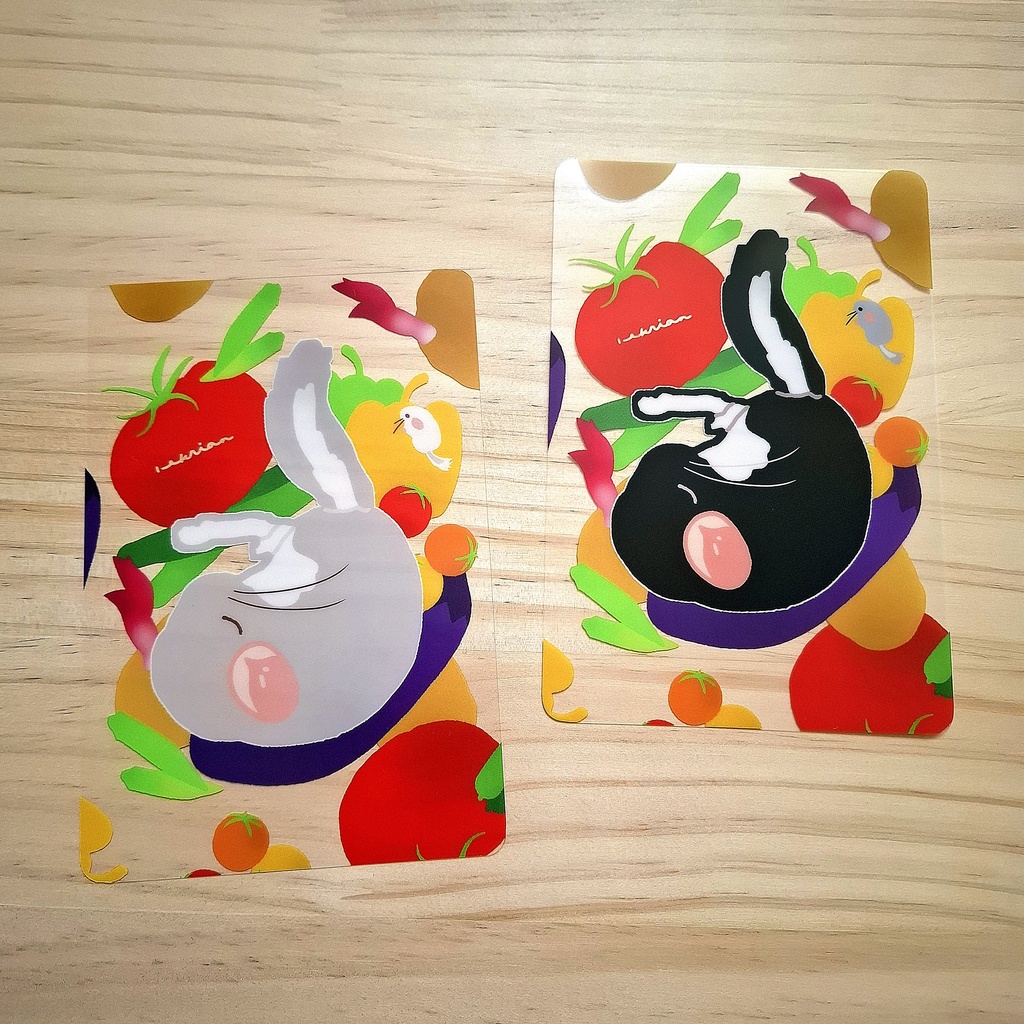 クリアポストカード2種~夏野菜とおやすみ~