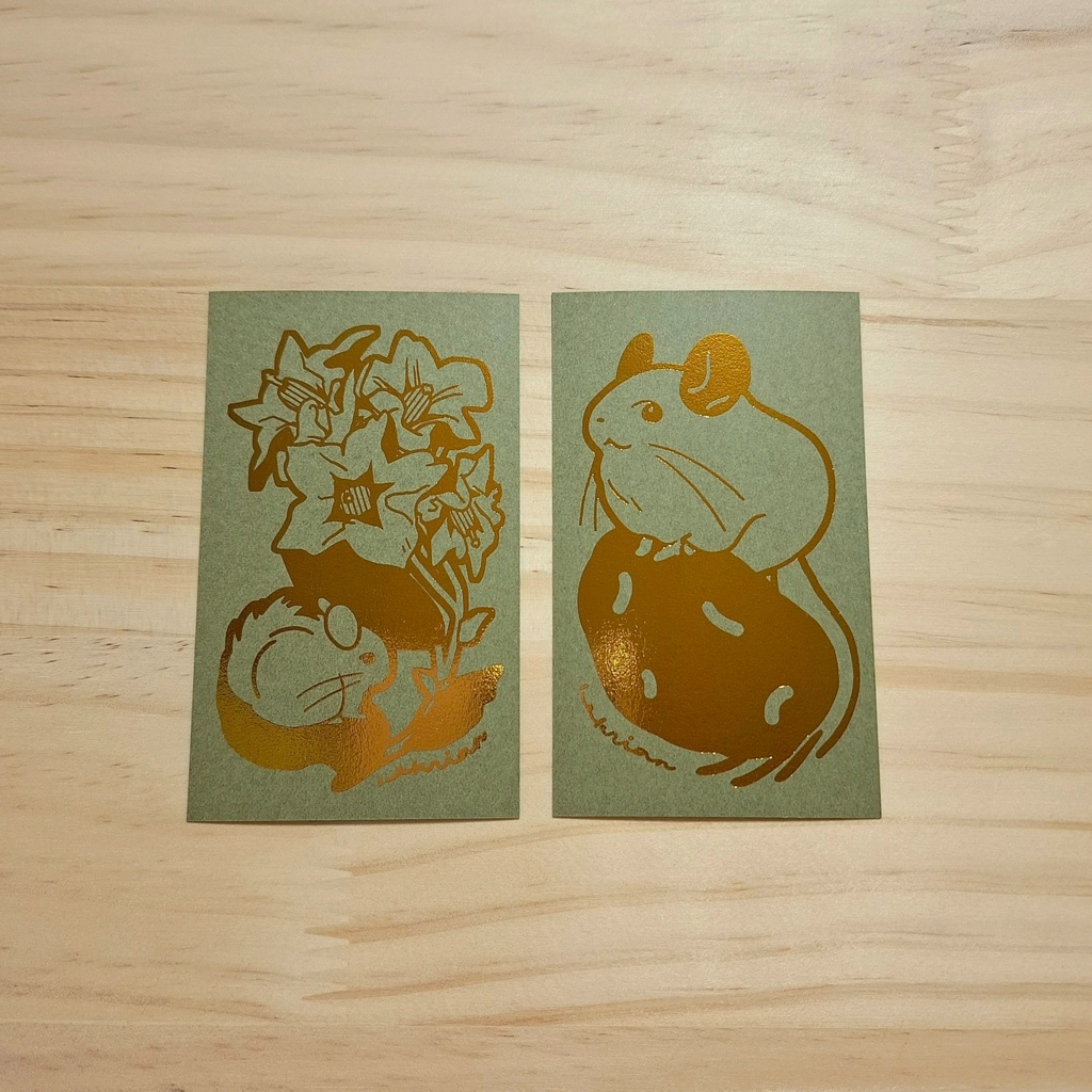 箔押しminiカードセット🍆or🥔