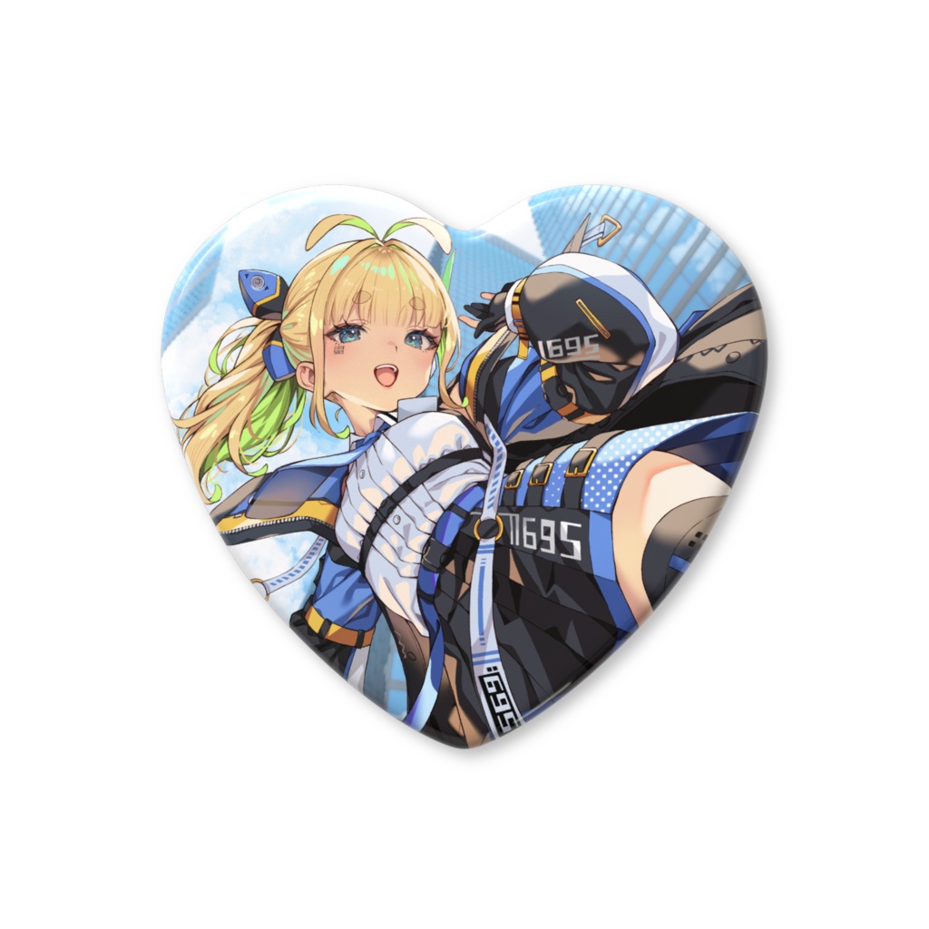 ハート缶バッジ