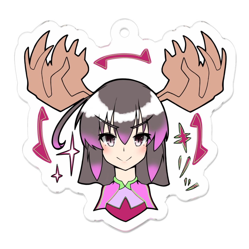 【オリジナル】ヘラジカ角 舞姫【アクリルキーホルダー】