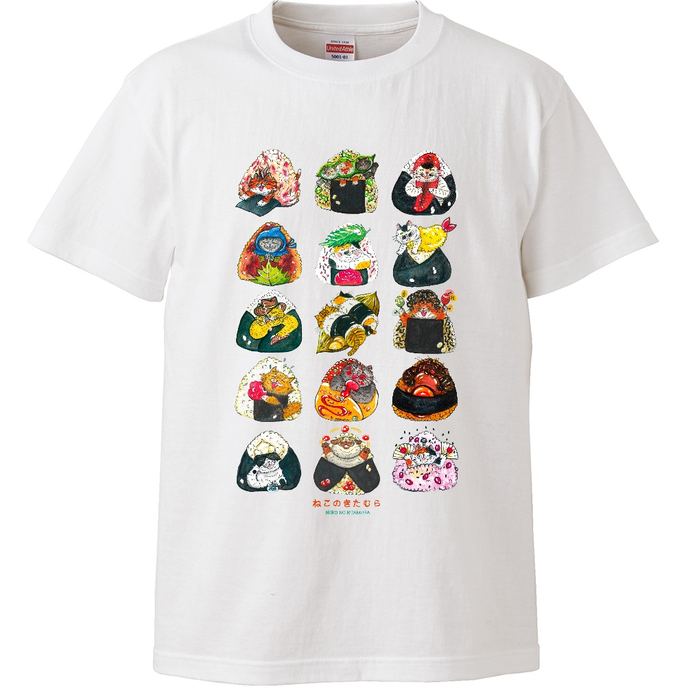 おにぎり猫 ホワイトTシャツ