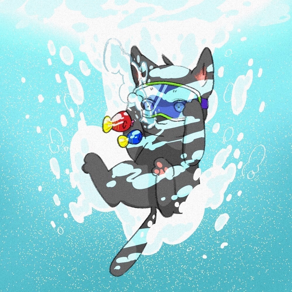 るしねこと海へDIVE!なパーカー
