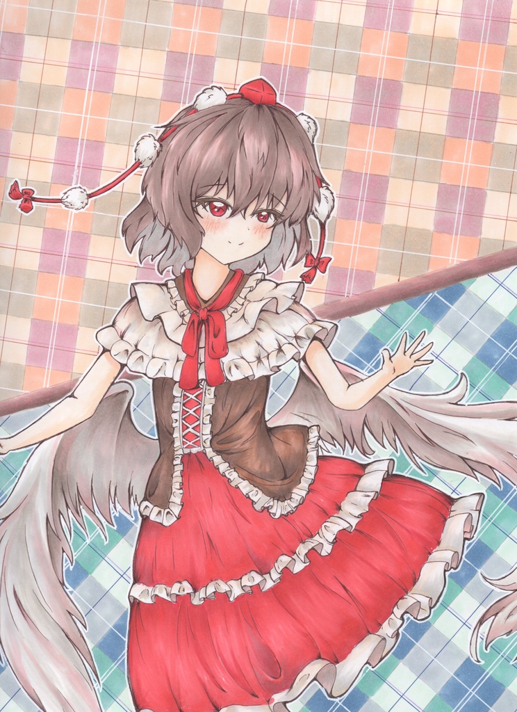 東方project【射命丸文(衣装替え)】A4原画