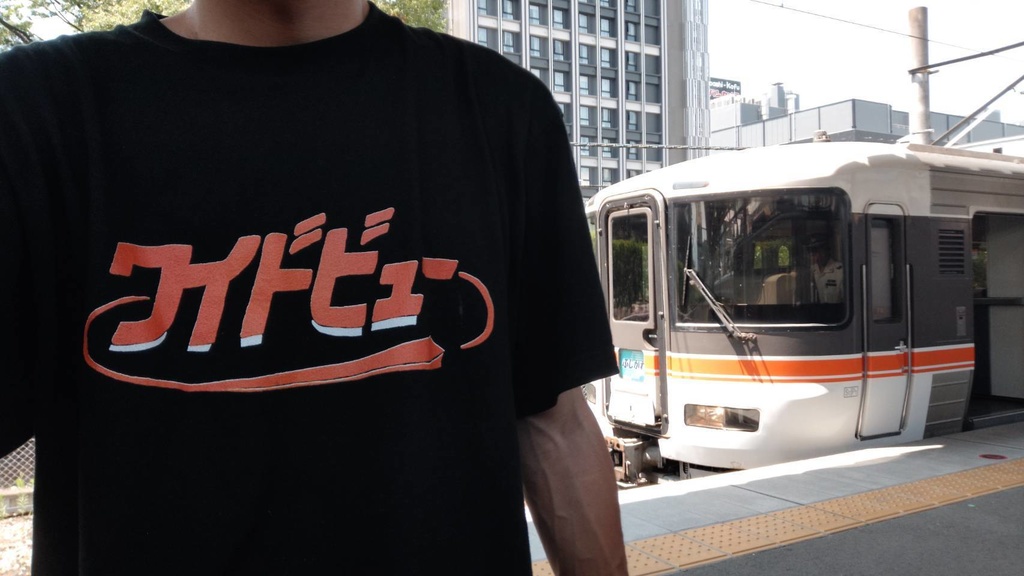 特急ワイドビュー ロゴ風Tシャツ