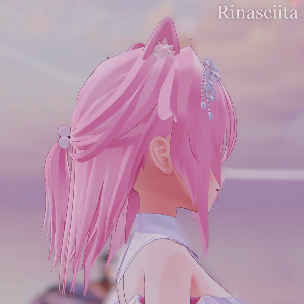 【5/22まで無料】【4アバター対応】アホ毛ハーフアップ【VRChat】