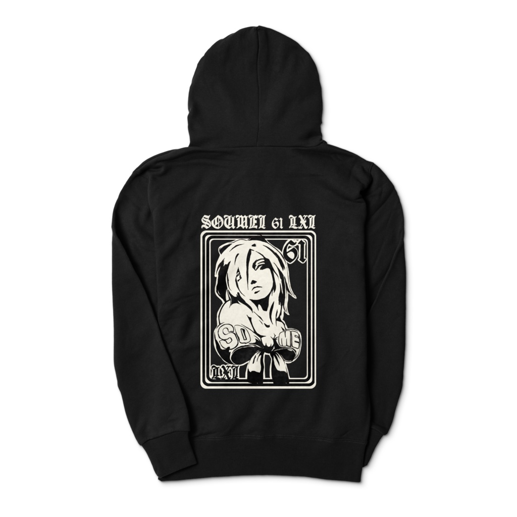 葬鳴 LXI61 ジップパーカー ブラック