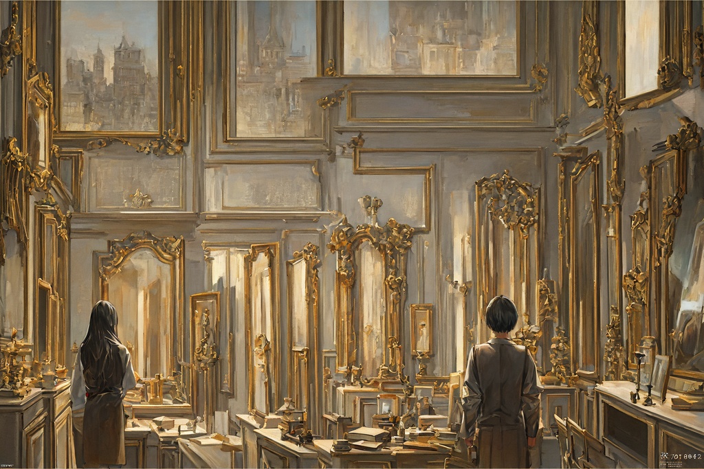 イラスト素材　屋敷、芸術(1920*1280)