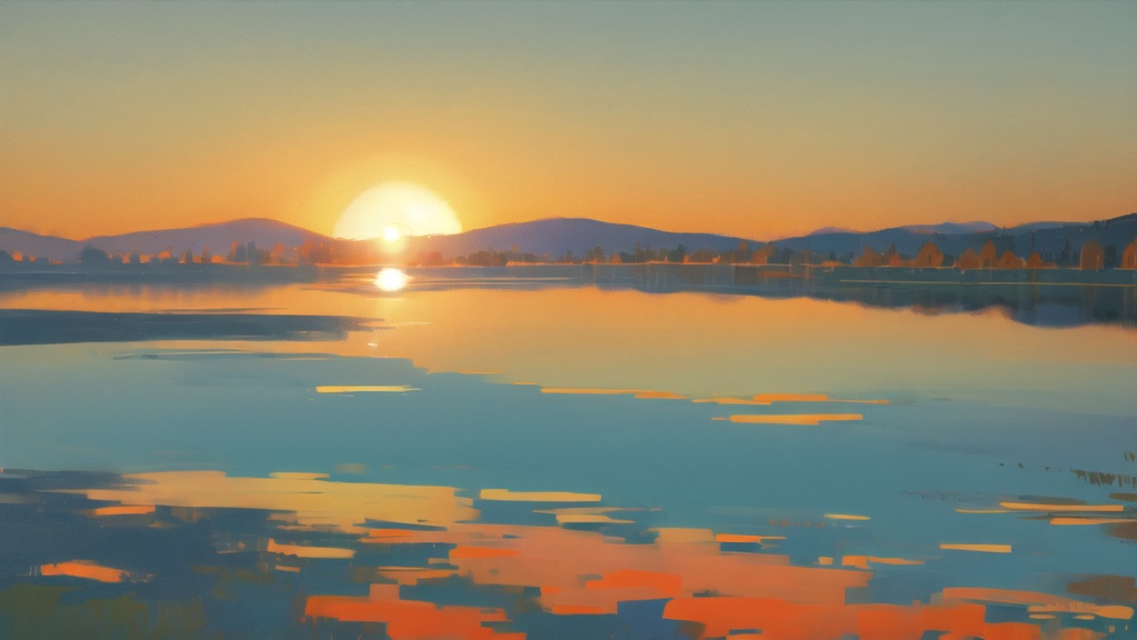 夕焼けと日中の湖２０枚セット（1280*720）