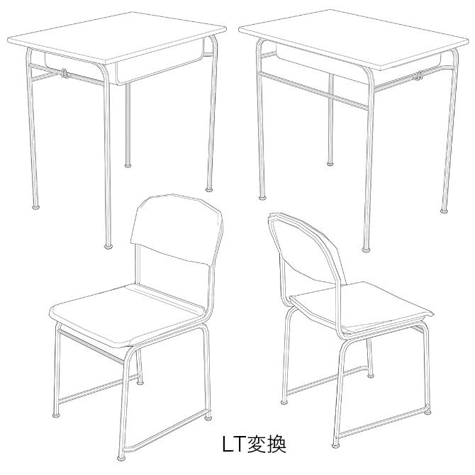 学校の机 椅子 クリスタ コミスタ フォトショ用の３ｄ素材 Laplace D Booth